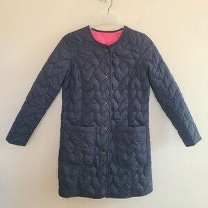 Kerri Rosenthal Quilted Mid Length Jacket Snap Button Womens size XS-S Coat Blue